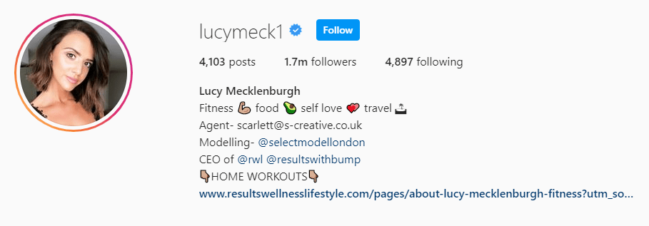 Top Fitness Influencer - Lucy Mecklenburg