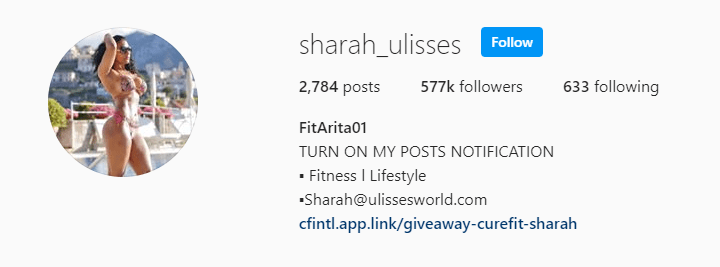 Top Fitness Influencer - Sharah Ulisses
